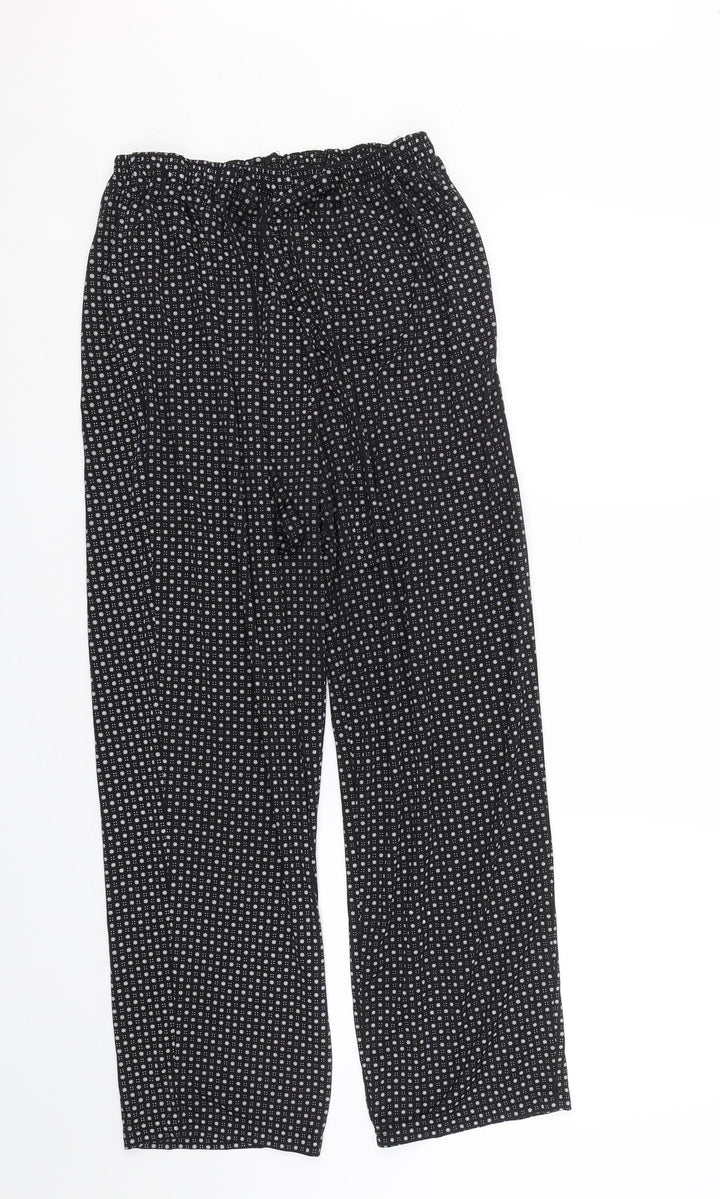 BM mode Womens Black Polka Dot Capri Trousers Size L L24 in