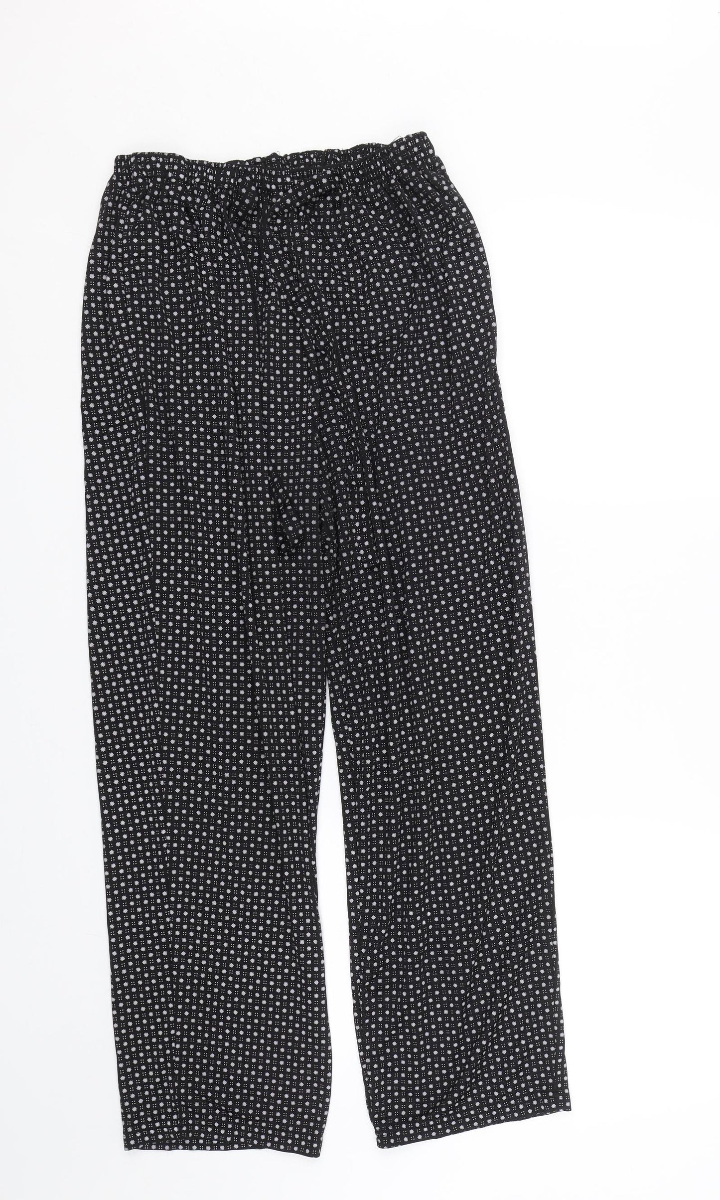 BM mode Womens Black Polka Dot  Capri Trousers Size L L24 in