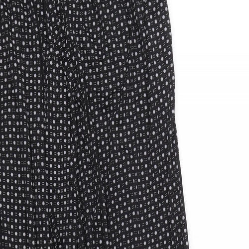 BM mode Womens Black Polka Dot  Capri Trousers Size L L24 in