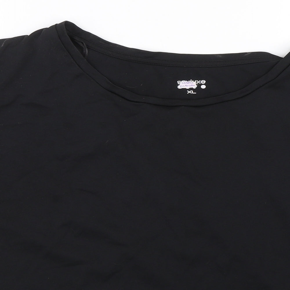 Preworn Womens Black   Basic T-Shirt Size XL