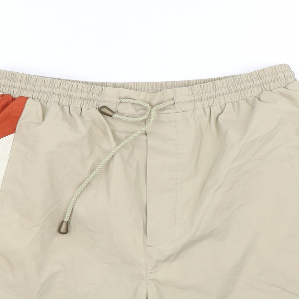 Gabicci Mens Beige Argyle/Diamond  Sweat Shorts Size XL