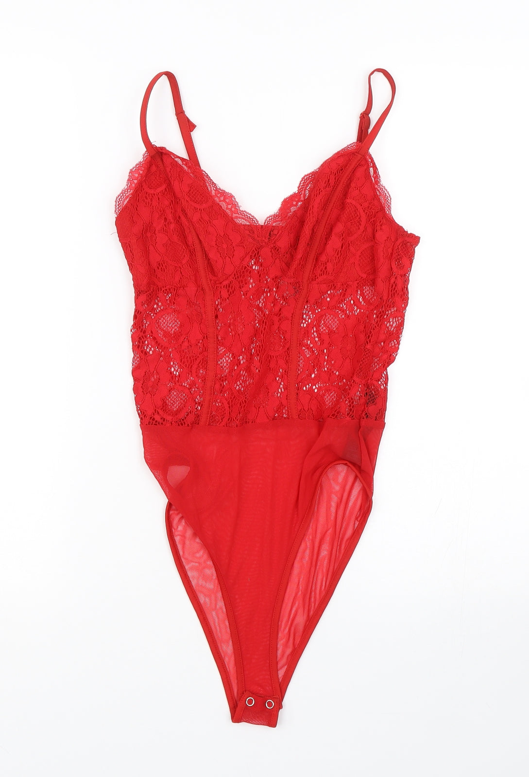 New Look Womens Red Floral  Catsuit One-Piece Size 10