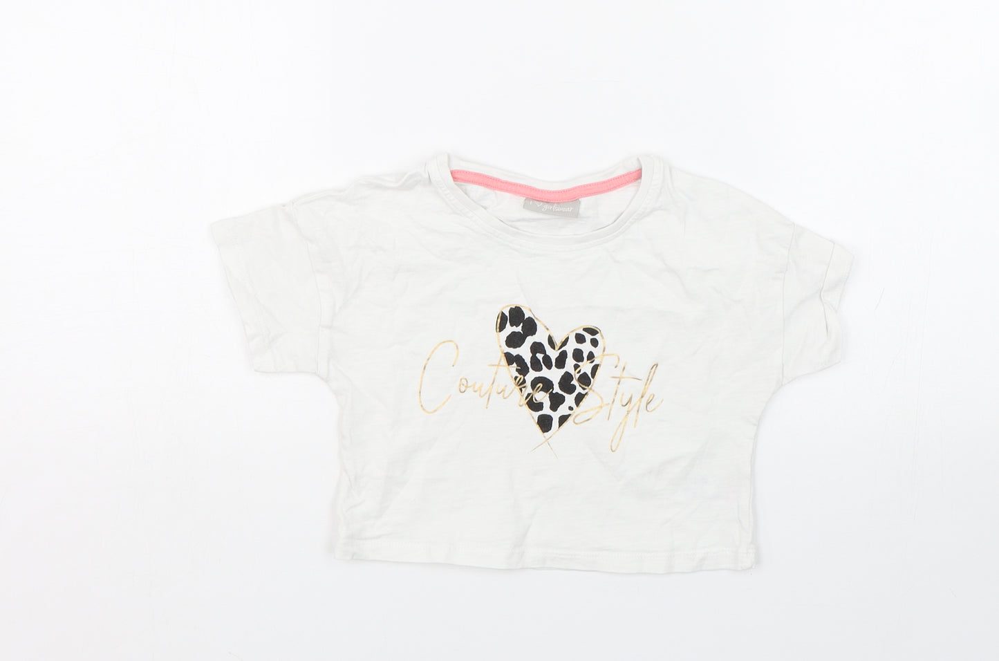 Matalan Girls White   Basic T-Shirt Size 7 Years