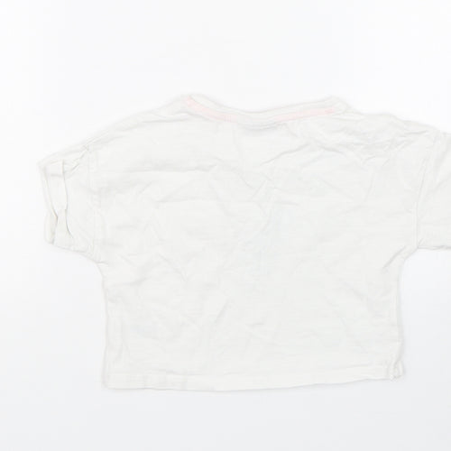 Matalan Girls White   Basic T-Shirt Size 7 Years