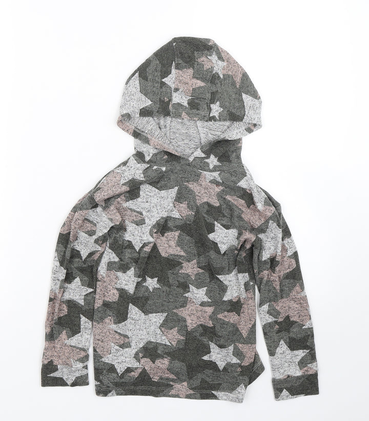 NEXT Girls Green Polka Dot  Pullover Hoodie Size 6 Years  - Stars