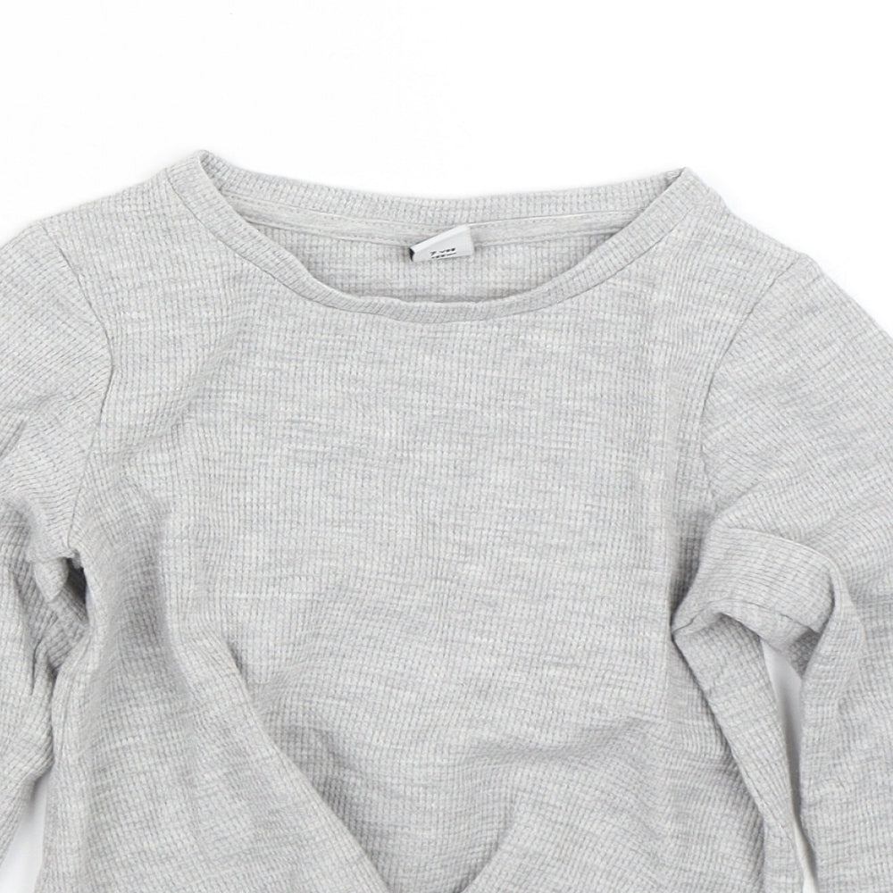 TU Girls Grey   Basic T-Shirt Size 7 Years