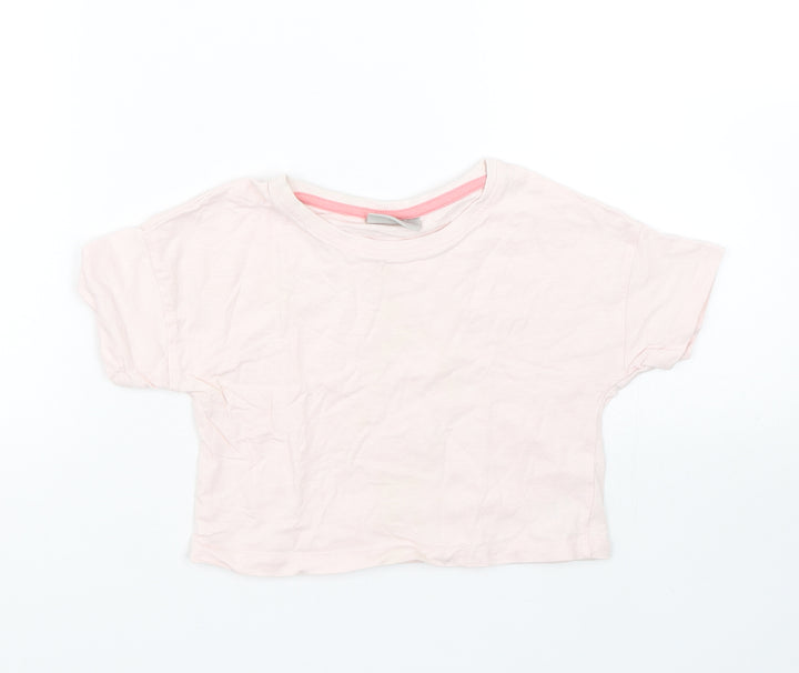 Matalan Girls Pink   Cropped T-Shirt Size 7 Years