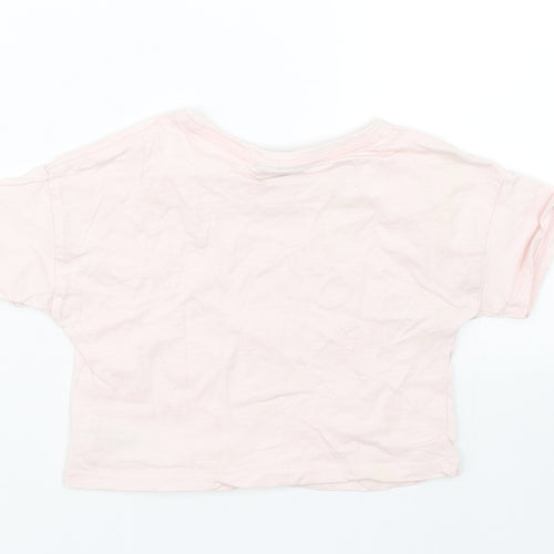 Matalan Girls Pink   Cropped T-Shirt Size 7 Years