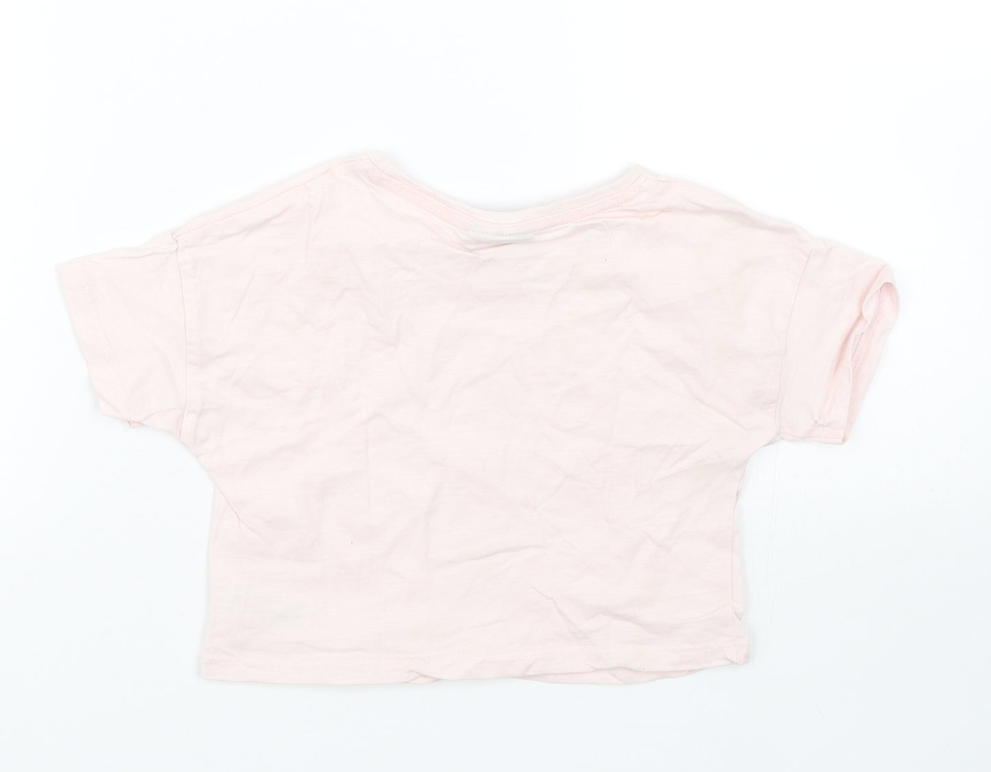 Matalan Girls Pink   Cropped T-Shirt Size 7 Years