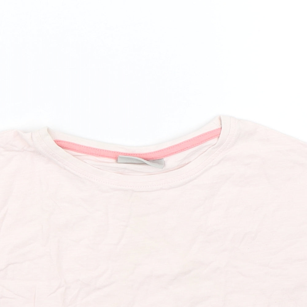Matalan Girls Pink   Cropped T-Shirt Size 7 Years