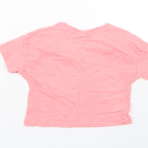 Matalan Girls Pink   Cropped T-Shirt Size 7 Years