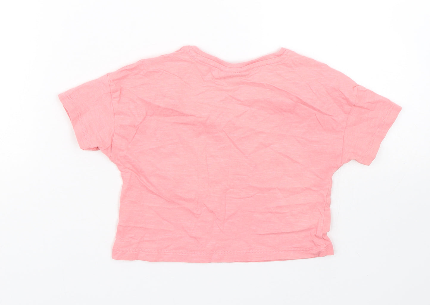 Matalan Girls Pink   Cropped T-Shirt Size 7 Years
