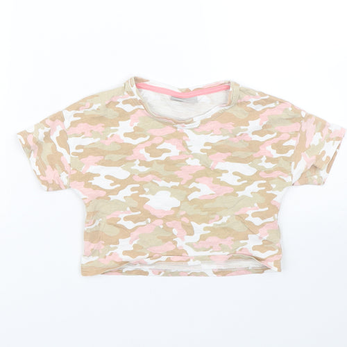Matalan Girls Multicoloured Camouflage  Cropped T-Shirt Size 7 Years