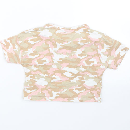 Matalan Girls Multicoloured Camouflage  Cropped T-Shirt Size 7 Years