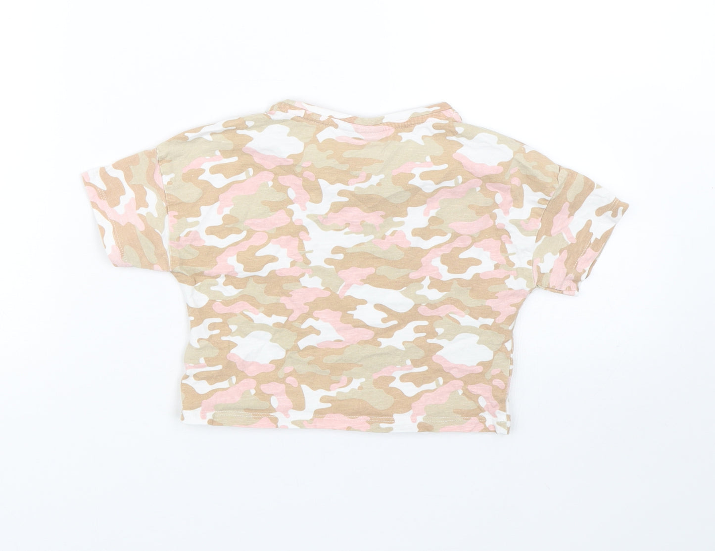 Matalan Girls Multicoloured Camouflage  Cropped T-Shirt Size 7 Years