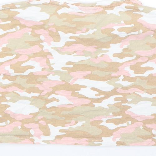 Matalan Girls Multicoloured Camouflage  Cropped T-Shirt Size 7 Years