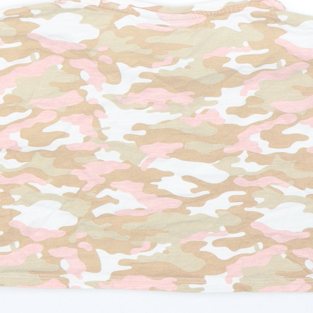 Matalan Girls Multicoloured Camouflage  Cropped T-Shirt Size 7 Years