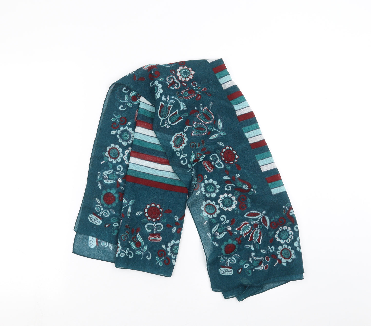 BHS``` Womens Green Striped   Scarf