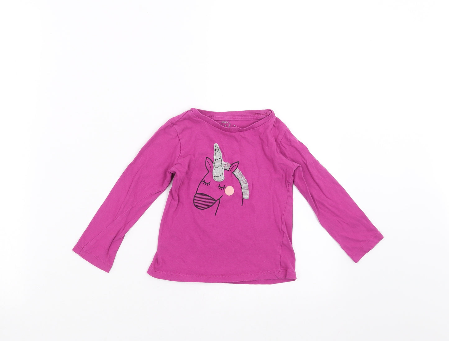 Pep&co Baby Purple   Basic T-Shirt Size 18-24 Months  - unicorn