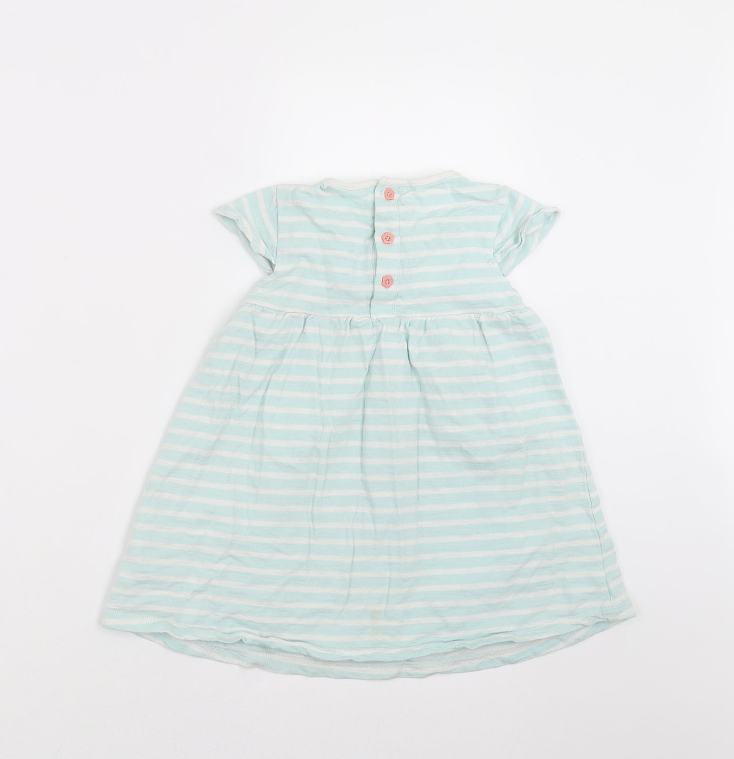 TU Girls Green Striped  T-Shirt Dress  Size 18-24 Months
