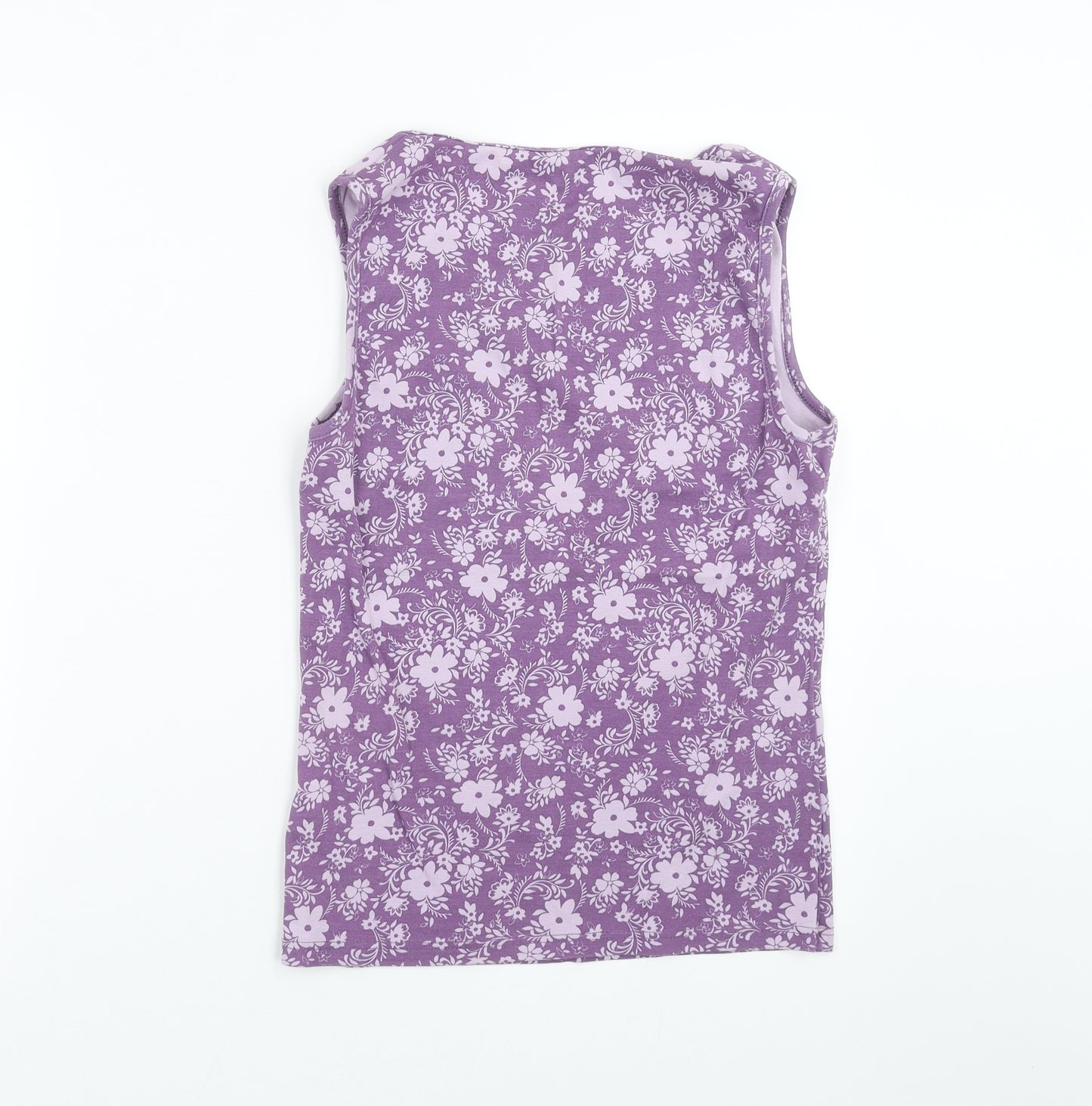 BHS Womens Purple Floral  Basic T-Shirt Size 12
