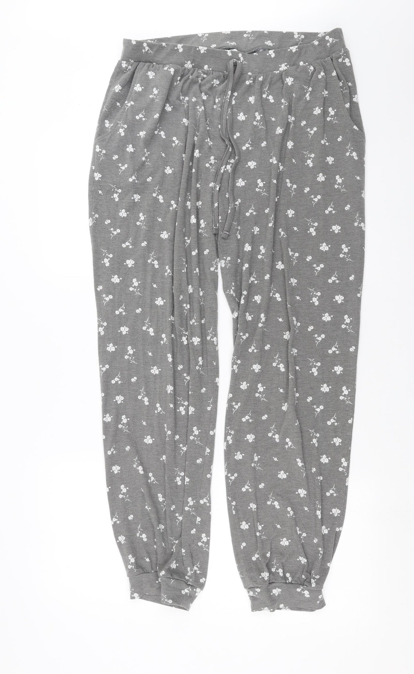 Primark Womens Grey Floral   Pyjama Pants Size M