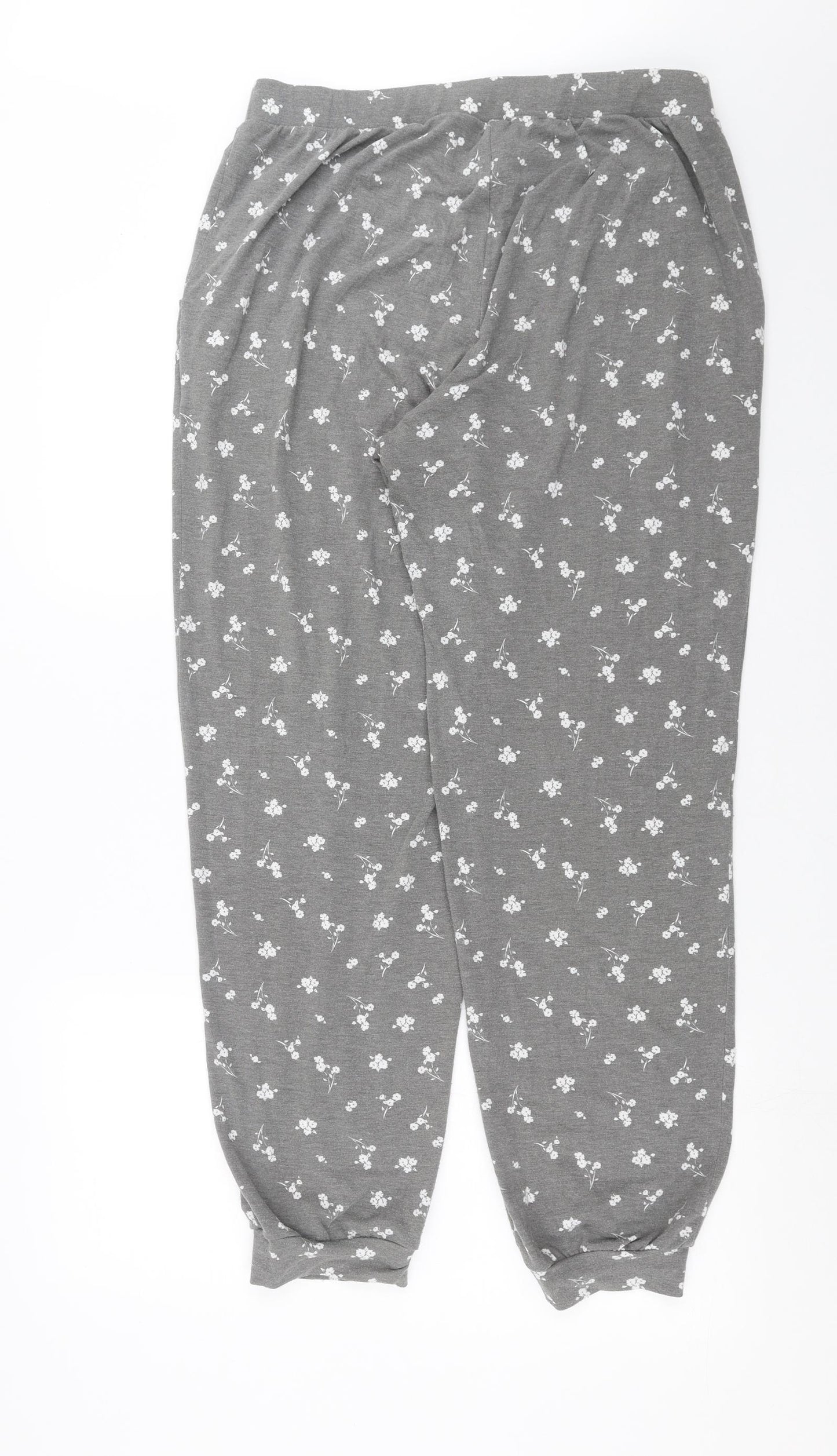Primark Womens Grey Floral   Pyjama Pants Size M