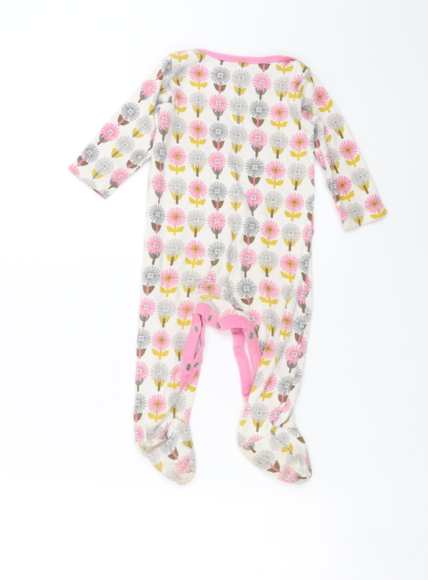 Mini Club Girls Pink Floral  Babygrow One-Piece Size 9-12 Months