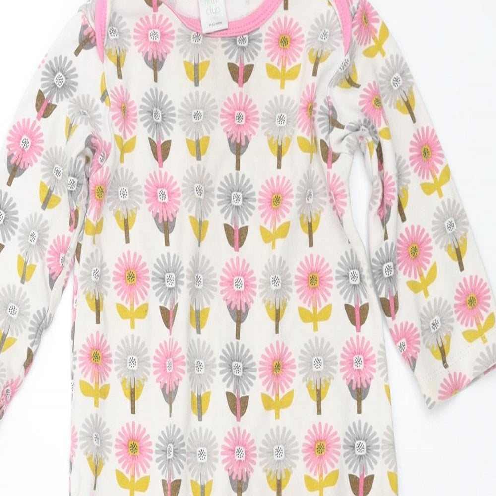 Mini Club Girls Pink Floral  Babygrow One-Piece Size 9-12 Months