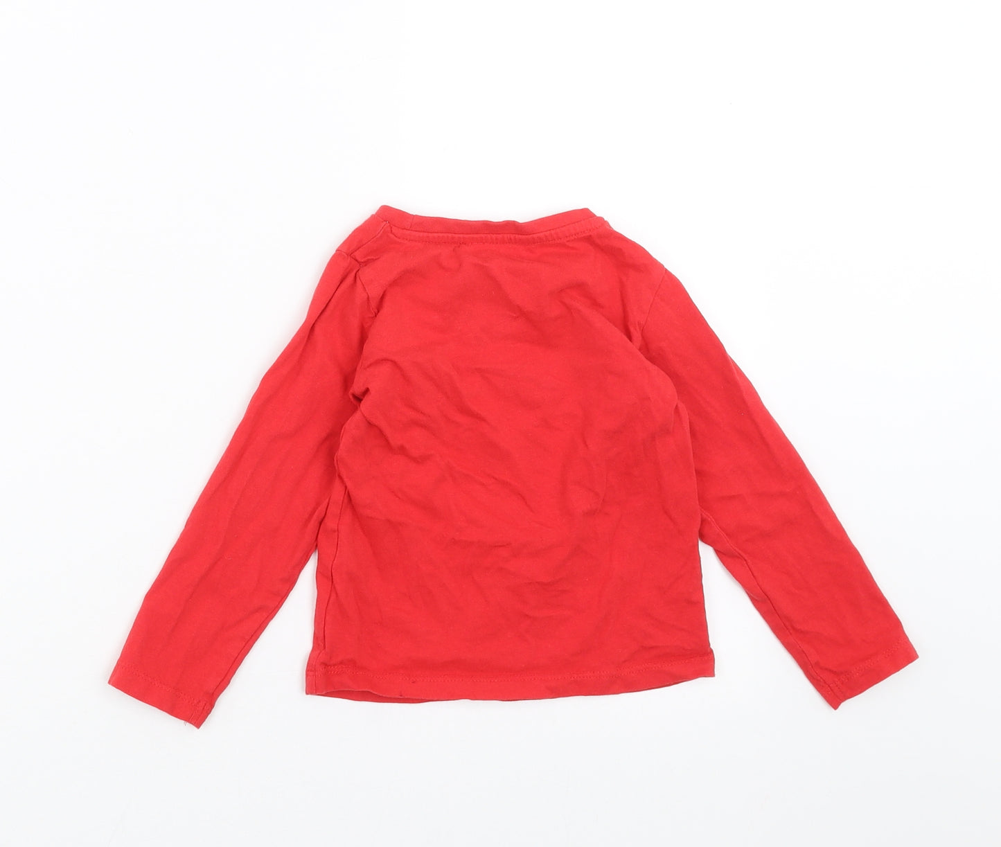 PEP&CO Girls Red   Basic T-Shirt Size 2-3 Years  - Christmas