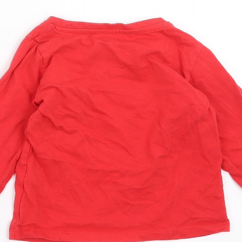 PEP&CO Girls Red   Basic T-Shirt Size 2-3 Years  - Christmas