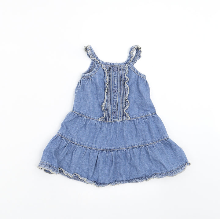 George Girls Blue  Denim Trapeze & Swing  Size 9-12 Months