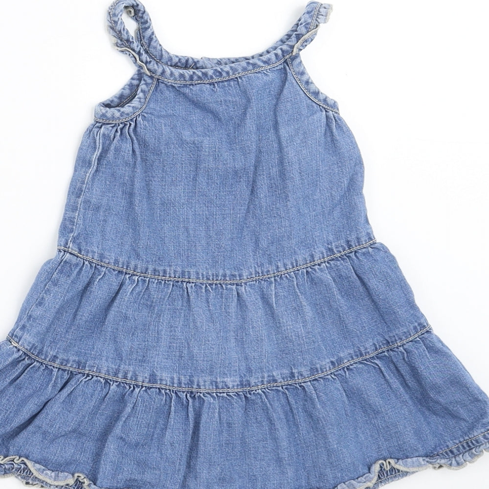 George Girls Blue  Denim Trapeze & Swing  Size 9-12 Months