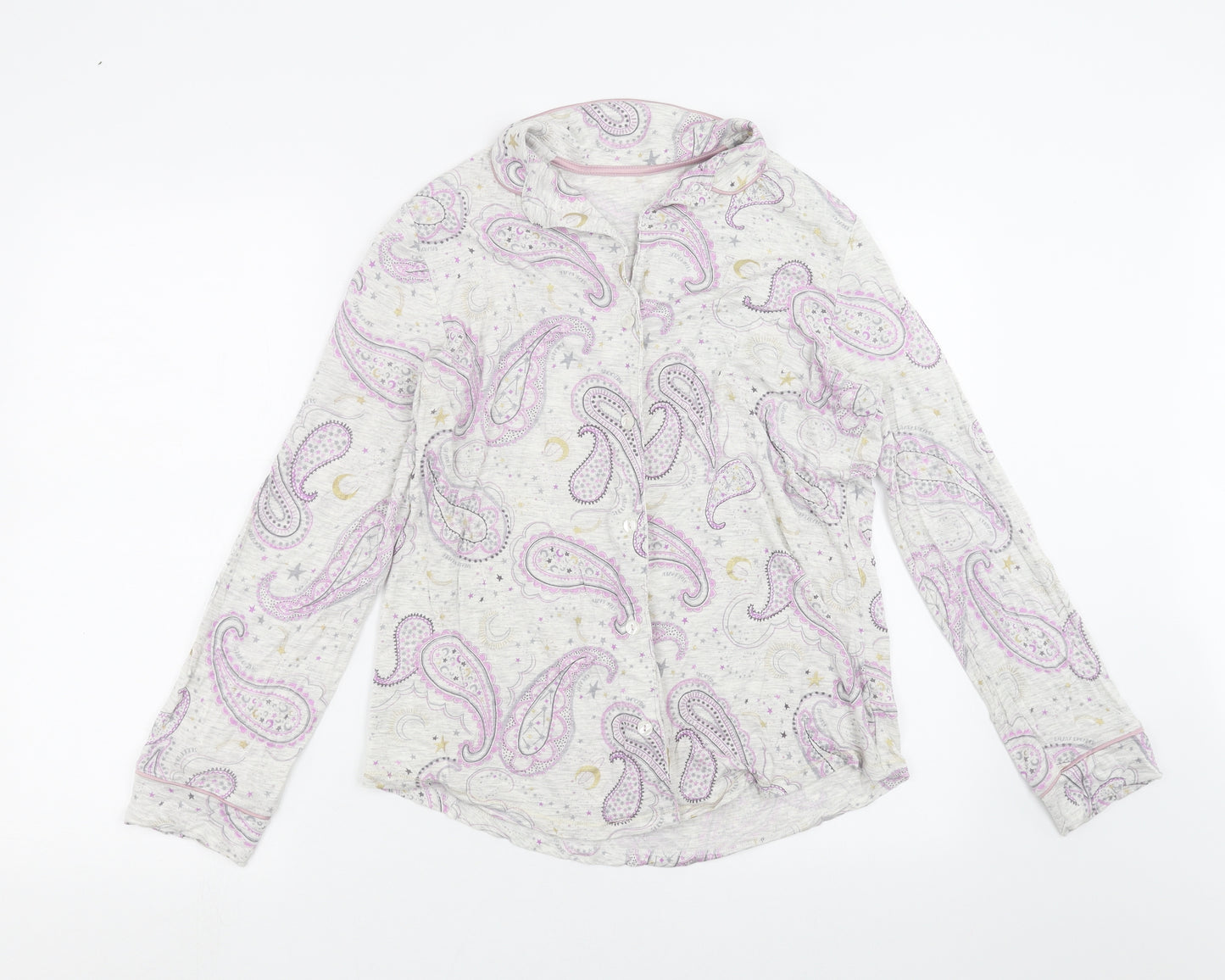 George Womens Grey Paisley  Top Pyjama Top Size 12