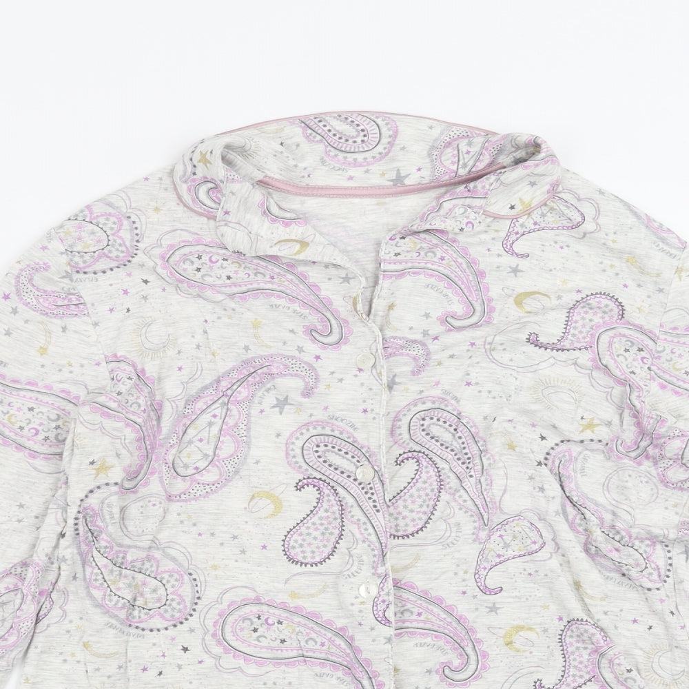 George Womens Grey Paisley  Top Pyjama Top Size 12