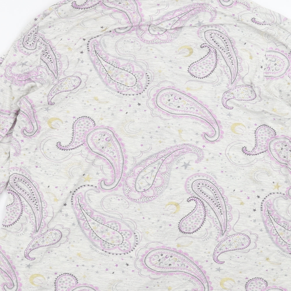 George Womens Grey Paisley  Top Pyjama Top Size 12