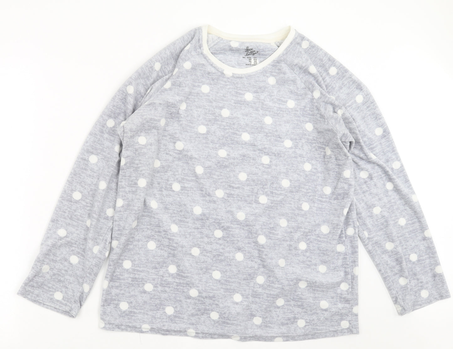 Primark Womens Grey Polka Dot  Top Pyjama Pants Size 12
