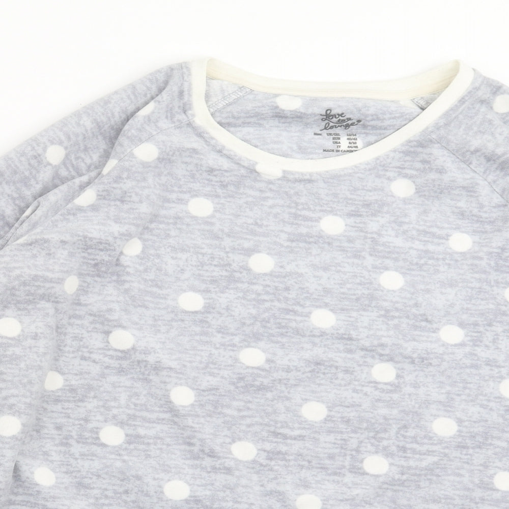 Primark Womens Grey Polka Dot  Top Pyjama Pants Size 12