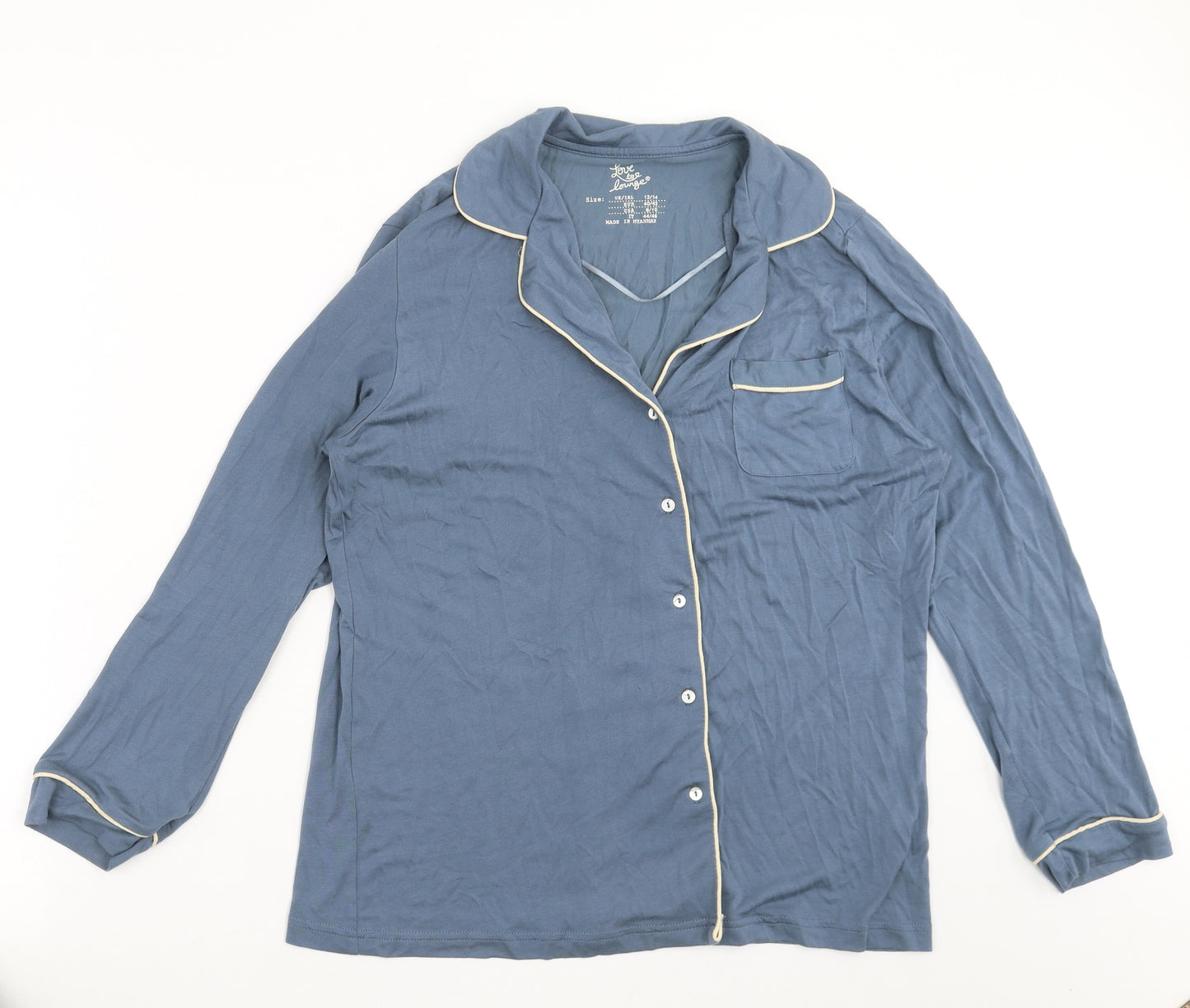 Primark Womens Blue Solid  Top Pyjama Top Size 12