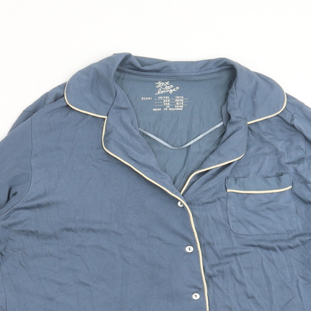 Primark Womens Blue Solid  Top Pyjama Top Size 12