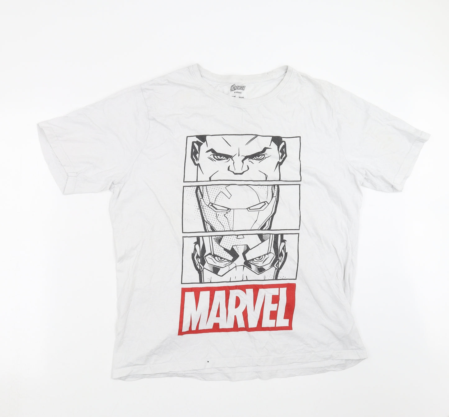 The Avengers Mens White    T-Shirt Size L  - MARVEL