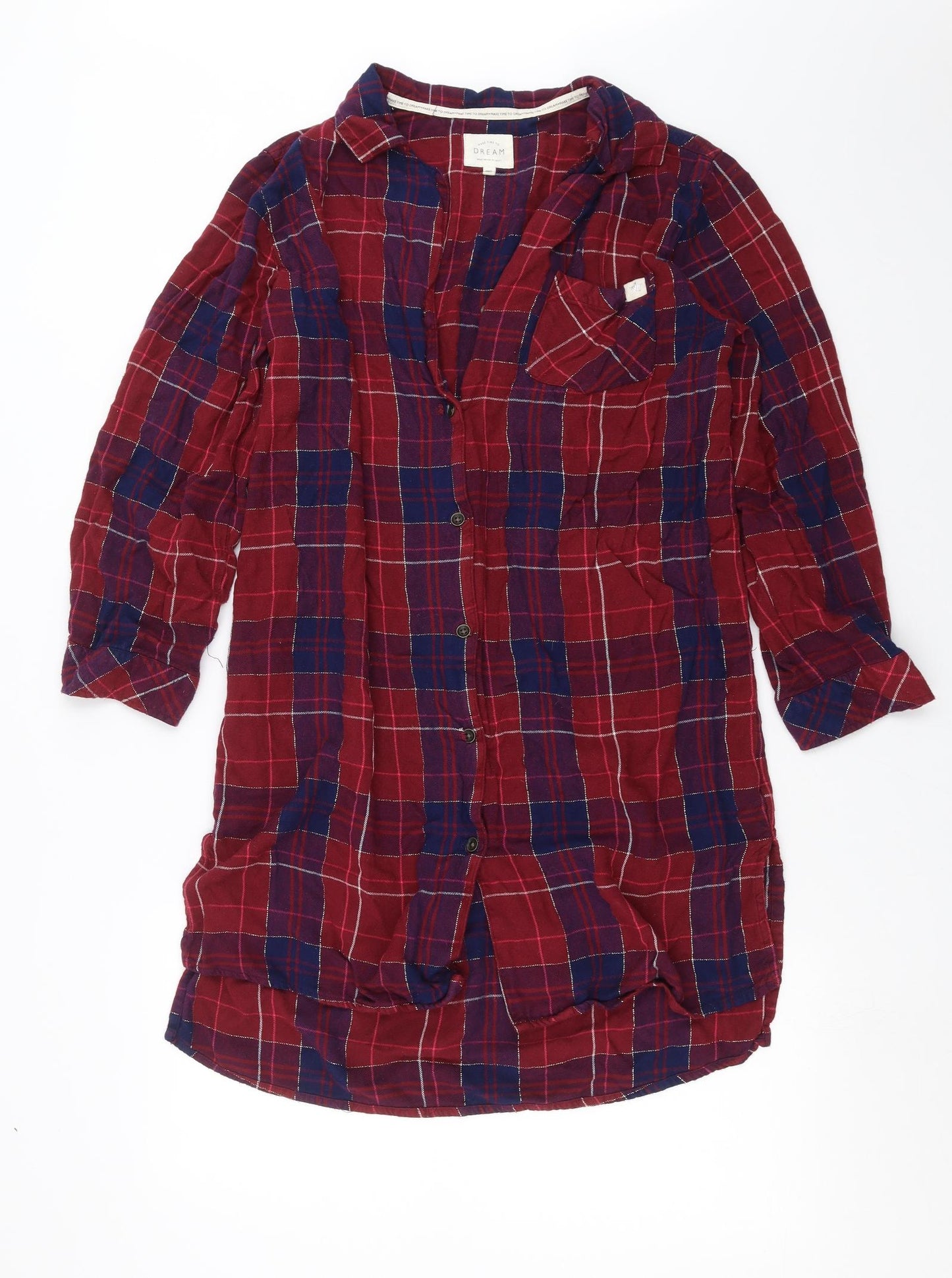 NEXT Womens Red Check  Top Nightshirt Size M