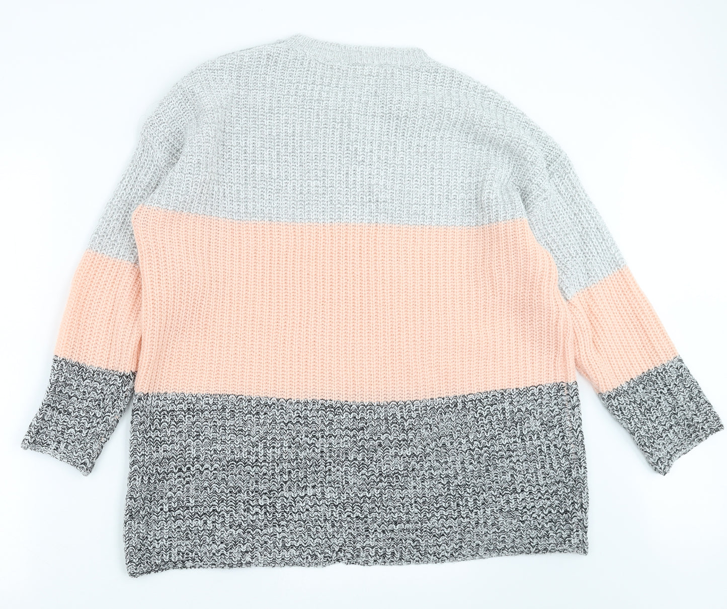 PEP&CO Womens Grey  Knit Pullover Jumper Size 14  - Colour Block