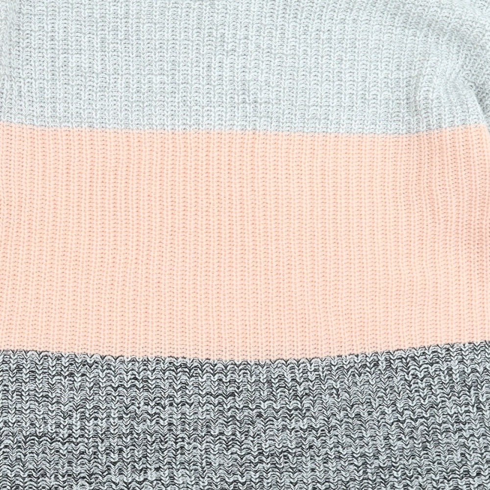 PEP&CO Womens Grey  Knit Pullover Jumper Size 14  - Colour Block