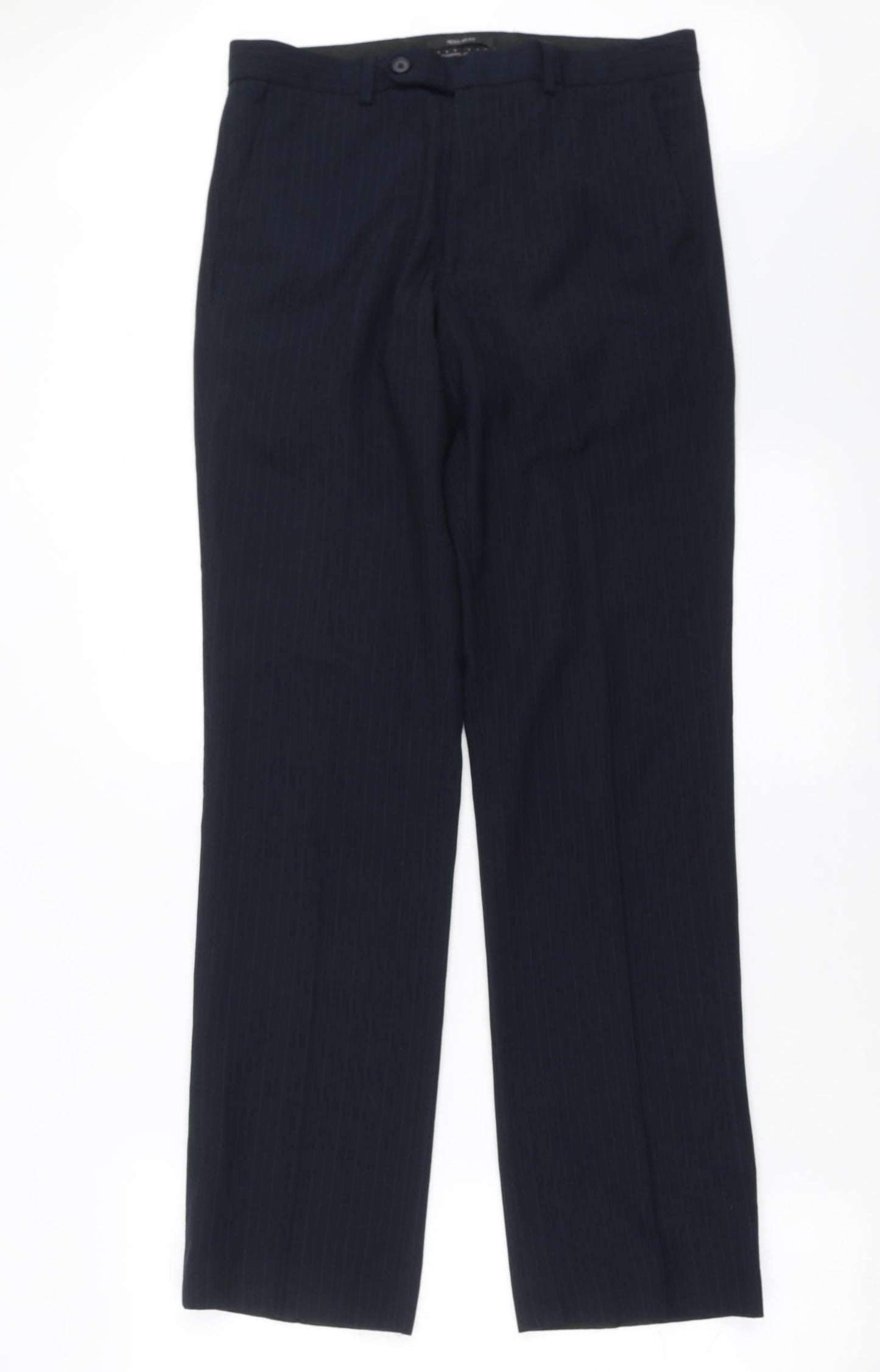 B&W Mens Blue Striped  Trousers  Size 30 in L31 in