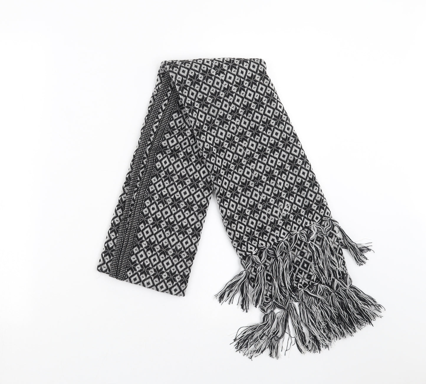 Preworn Womens Black Geometric   Scarf