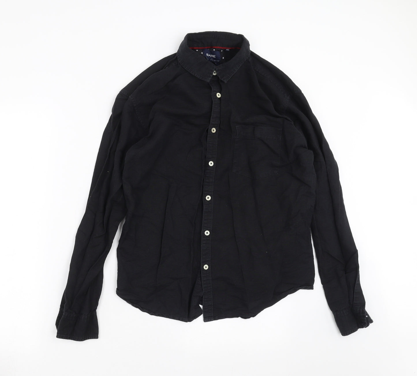 Bare Mens Black    Button-Up Size L