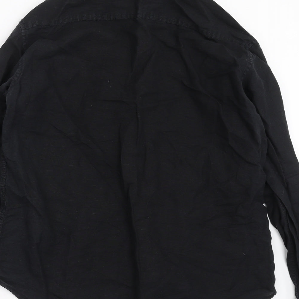 Bare Mens Black    Button-Up Size L