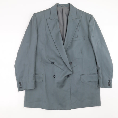 Preworn Mens Green Striped  Jacket Suit Jacket Size 42