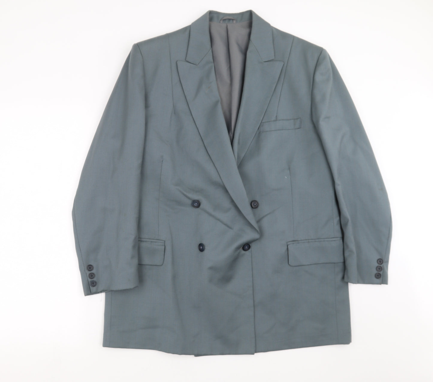 Preworn Mens Green Striped  Jacket Suit Jacket Size 42